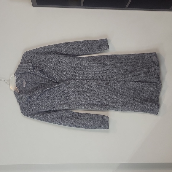 The Barn made in the Netherlands Black Gray Wool Mohair Long Coat - Picture 4 of 15